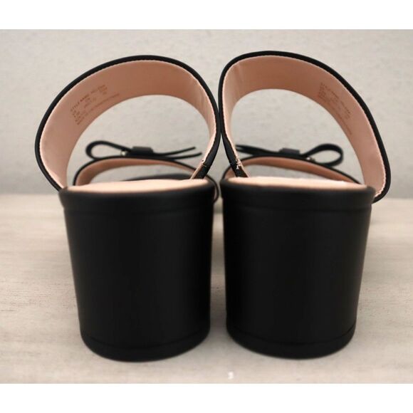 Kate Spade Women's Sz 7.5B Black Helena Two Band Bow Sandals w/Charms - Picture 4 of 16